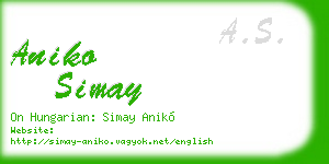 aniko simay business card